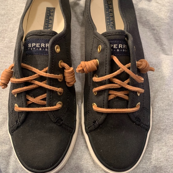 Sperry Topsider NWOT Crest Vibe Sneaker in Black with Leather Laces. 7. - Picture 1 of 8